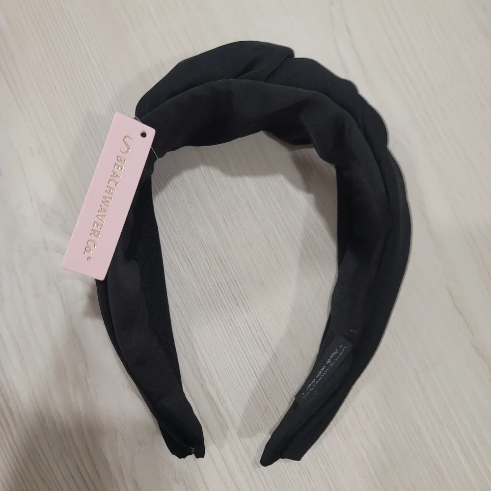 NEW THE BEACHWAVER CO. Black Knotted Headband